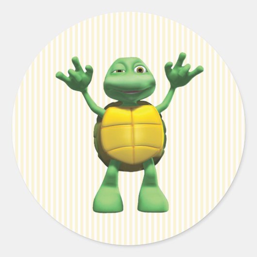 Sticker Rond Tortue cool (Devant)