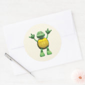 Sticker Rond Tortue cool (Enveloppe)