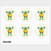 Sticker Rond Tortue cool (Feuille)