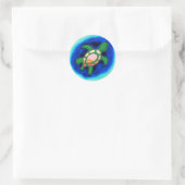 Sticker Rond Tortue de mer (Sac)