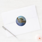 Sticker Rond Tortue de mer (Enveloppe)