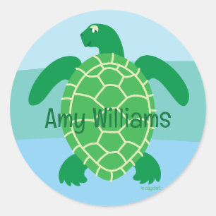 Sticker Rond Tortue de mer