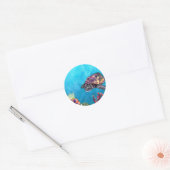 Sticker Rond Tortue de mer (Enveloppe)