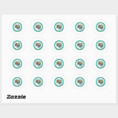 Sticker Rond Tortue de mer (Feuille)