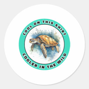 Sticker Rond Tortue de mer