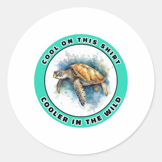 Sticker Rond Tortue de mer (Devant)