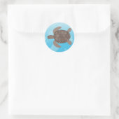 Sticker Rond Tortue de mer (Sac)