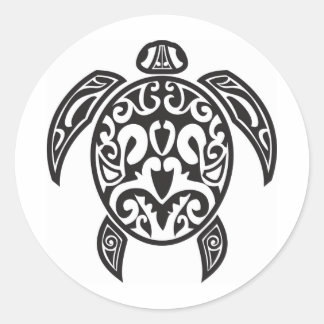 Sticker Rond Tortue de mer