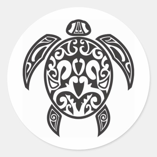 Sticker Rond Tortue de mer (Devant)