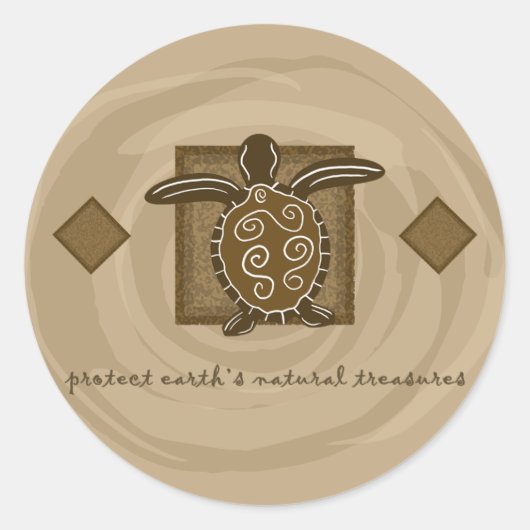 Sticker Rond Tortue de mer (Devant)