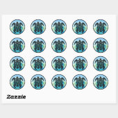 Sticker Rond Tortue de mer celtique (Feuille)