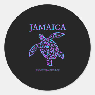 Sticker Rond Tortue de mer de Jamaïque Vacances pour femmes et