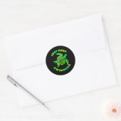 Sticker Rond Tortue de mer drôle Continuez simplement à nager O (Enveloppe)