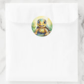 Sticker Rond Tortue de mer mignonne (Sac)