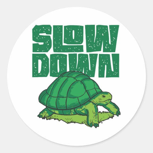 Sticker Rond Tortue de mer ralentie (Devant)