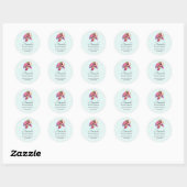 Sticker Rond Tortue de mer rose Whimsical & Cute Business (Feuille)