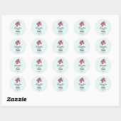 Sticker Rond Tortue de mer rose Whimsical & mignon - Bougie Bus (Feuille)