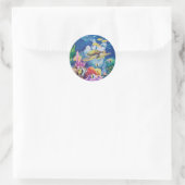 Sticker Rond Tortue de mer verte (Sac)
