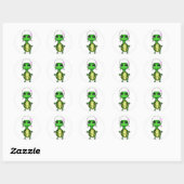 Sticker Rond Tortue de natation (Feuille)