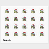 Sticker Rond Tortue de Noël (Feuille)