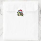 Sticker Rond Tortue de Noël (Sac)