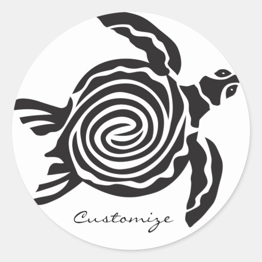 Sticker Rond Tortue de style tribal Thunder_Cove (Devant)