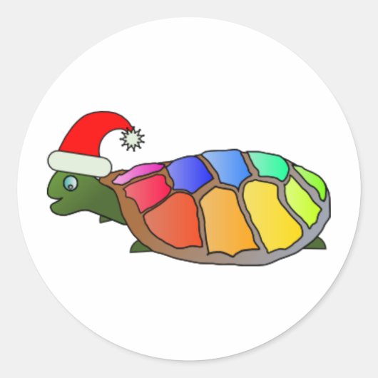 Sticker Rond tortue de xmas (Devant)