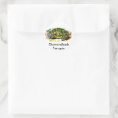 Sticker Rond Tortue diamondback Terrapin de JungleWalk.Com (Sac)