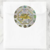 Sticker Rond Tortue d'or / Tortue Feng Shui Abalone Shell (Sac)