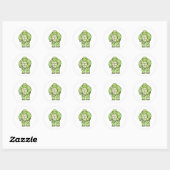 Sticker Rond Tortue en Bodybuilder avec Six pack (Feuille)