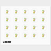 Sticker Rond Tortue en coiffeur avec ciseaux (Feuille)