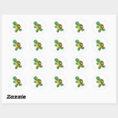 Sticker Rond Tortue en Jogger à Running (Feuille)