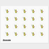 Sticker Rond Tortue en mason avec pierre (Feuille)
