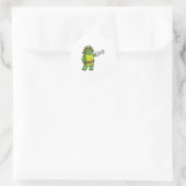 Sticker Rond Tortue en pirate avec patchs main et oeil (Sac)