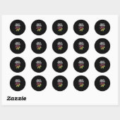 Sticker Rond Tortue folle Lady Tortoises Maman Tortue féminine (Feuille)