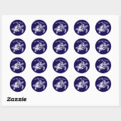 Sticker Rond Tortue hawaïenne - Tropical-Blue (Feuille)