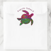 Sticker Rond Tortue marine de l'île de Sapelo (Sac)