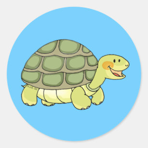 Sticker Rond Tortue mignonne