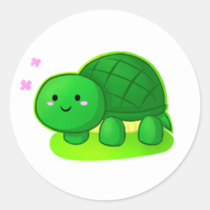 Sticker Rond Tortue pacifique