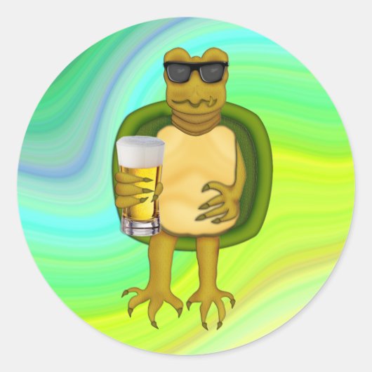 Sticker Rond Tortue soif (Devant)