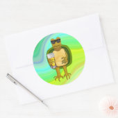Sticker Rond Tortue soif (Enveloppe)