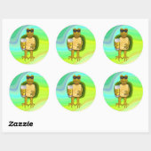 Sticker Rond Tortue soif (Feuille)
