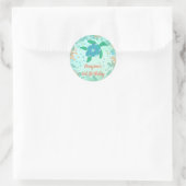 Sticker Rond Tortue sous la mer Anniversaire (Sac)