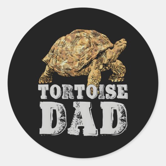 Sticker Rond Tortue Sulcata, papa purée d'Afrique (Devant)