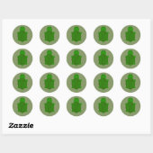 Sticker Rond Tortue texturée à fils adorable (Feuille)