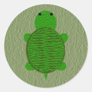 Sticker Rond Tortue texturée à fils adorable