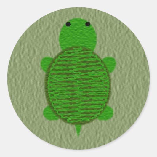 Sticker Rond Tortue texturée à fils adorable (Devant)