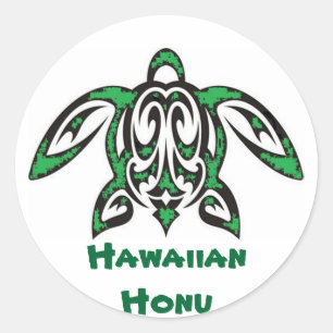 Sticker Rond Tortue verte