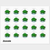 Sticker Rond Tortue verte (Feuille)