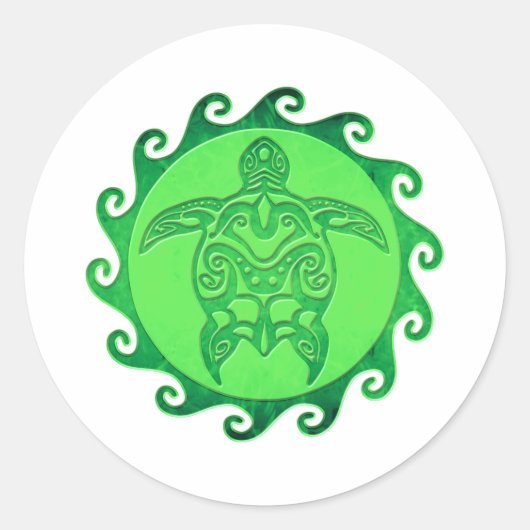 Sticker Rond Tortue verte (Devant)